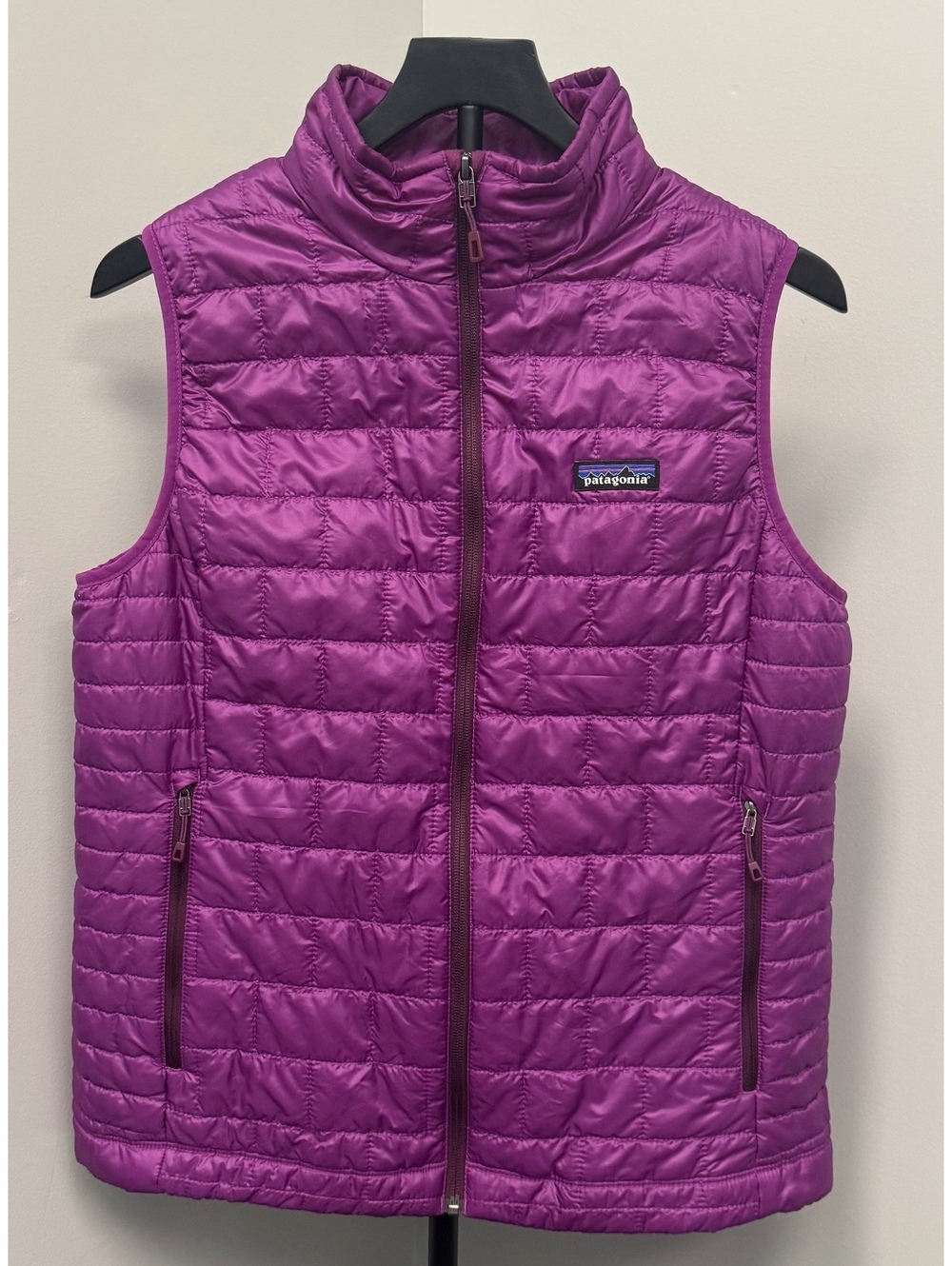 Patagonia Women’s Large Nano Puff Vest Ikat Purple Lightweight Full Zip Jacket!